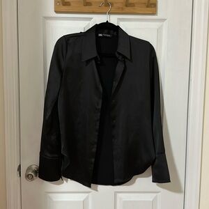 Zara Black Satin Shirt